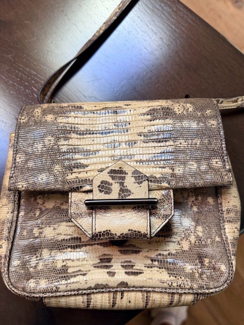 Reed Krakoff Genuine Tejas Lizard Standard Mini Crossbody Bag